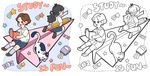 快乐学习填色插画