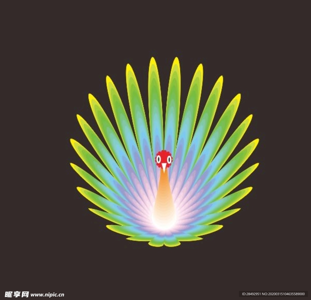 手绘孔雀矢量图