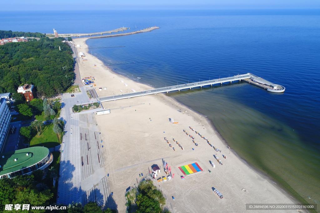 科沃布码头波兰 海 夏天 波罗