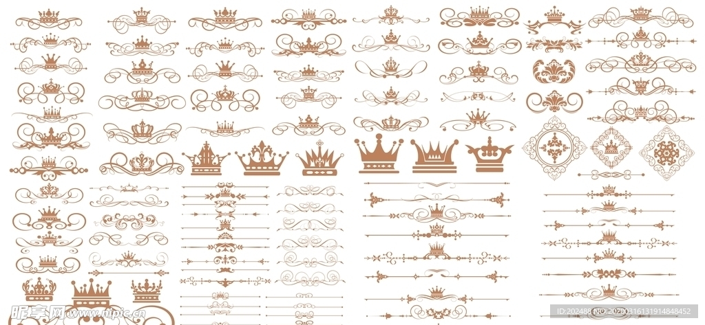 百款皇冠花纹装饰边框