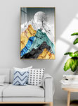 金箔金色大理石纹理风景装饰画