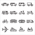 线性交通工具icon图标