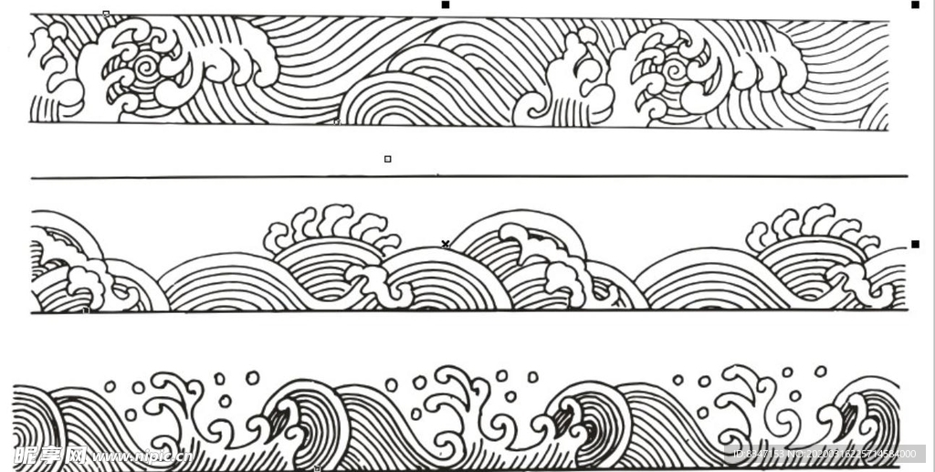 大海 海洋 卡通海浪 手绘海浪