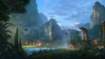 彩色动漫风景插画背景