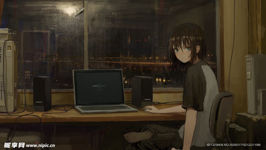 彩色人物动漫插画背景