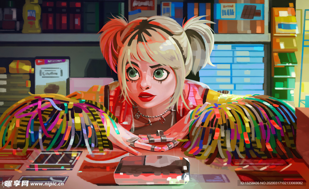 彩色人物动漫插画背景