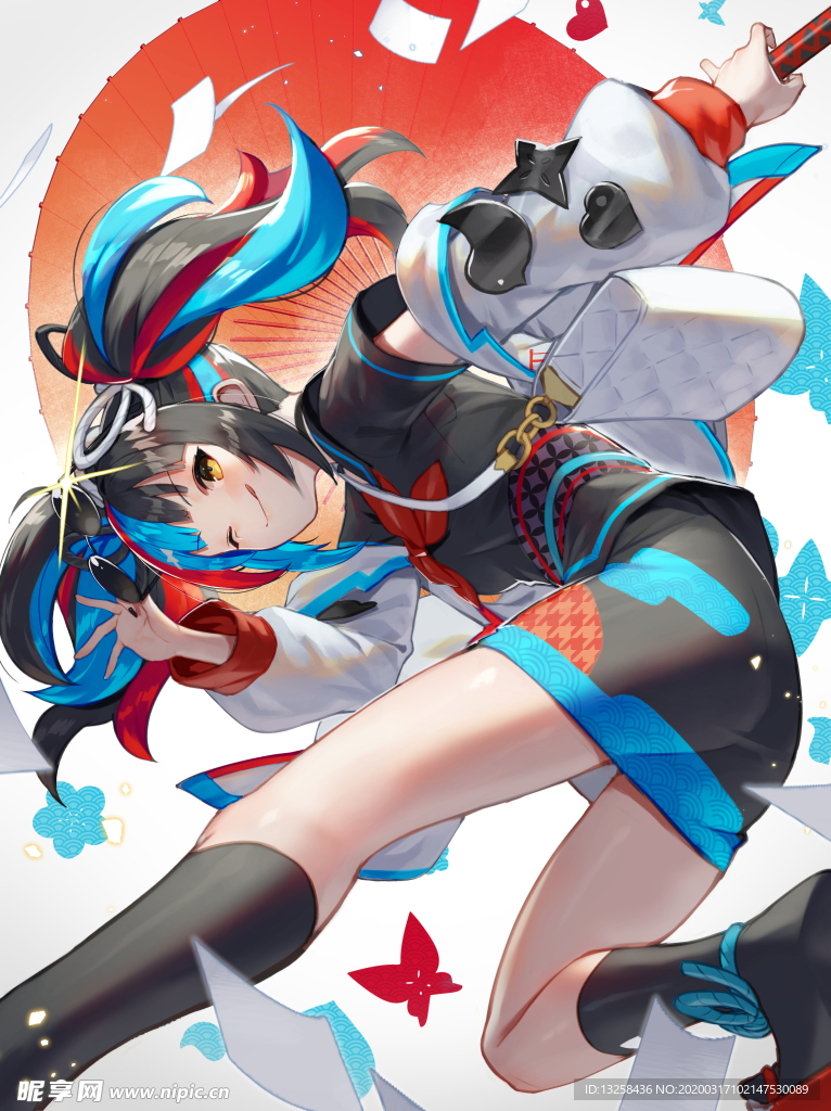 彩色人物动漫插画背景