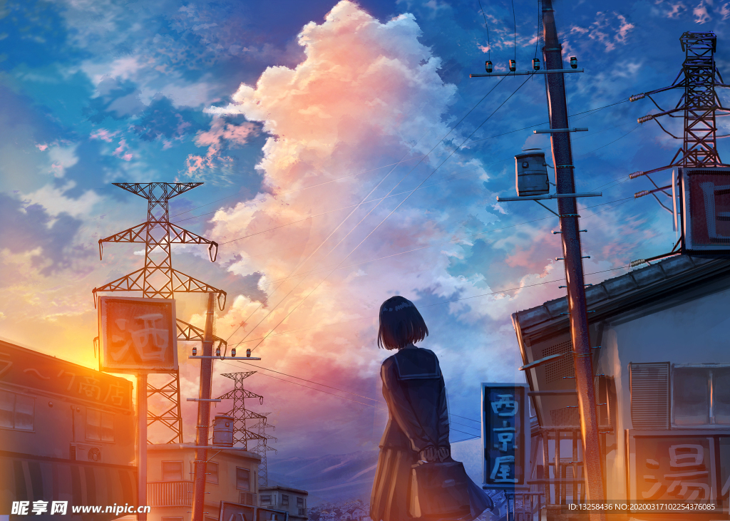 彩色人物动漫插画背景