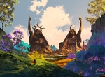 彩色动漫风景插画背景
