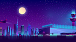 彩色动漫风景插画背景