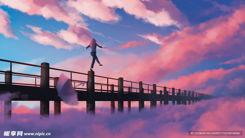 彩色人物动漫插画背景