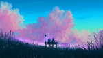 彩色人物动漫插画背景