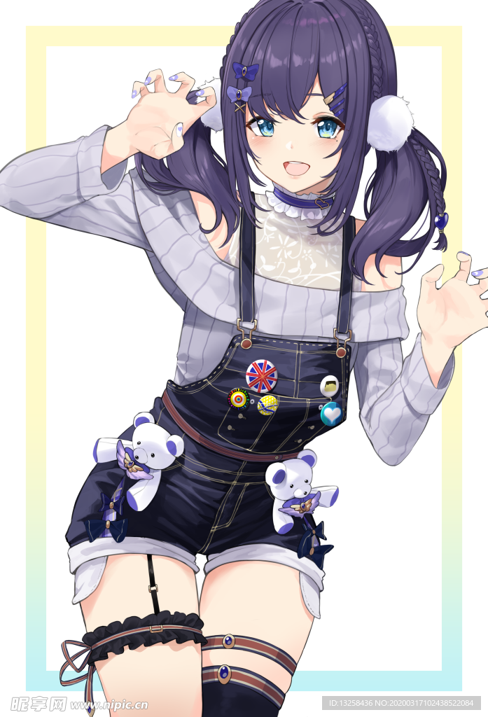 彩色人物动漫插画背景
