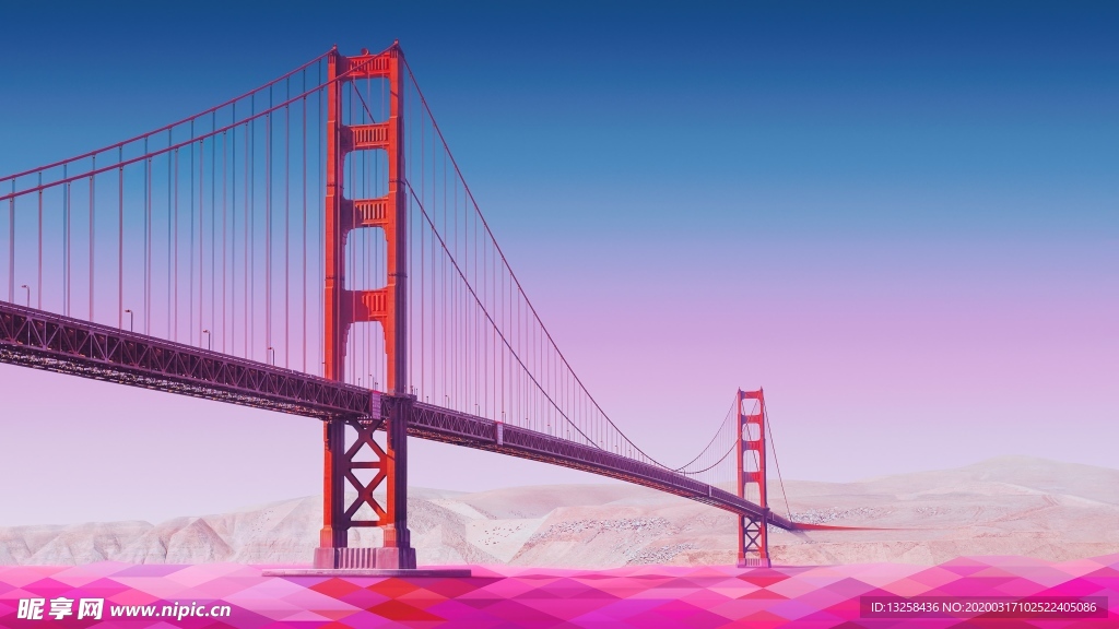 彩色动漫风景插画背景
