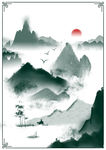 中国风水墨画背景