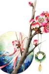 传统古风水墨花