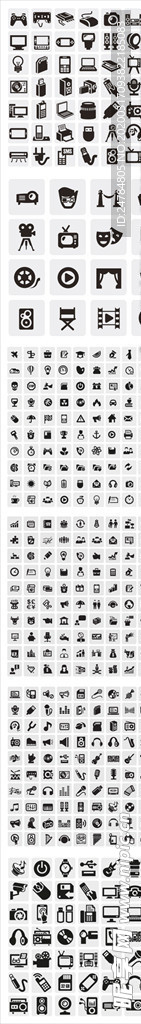 常用黑白图标设计icon