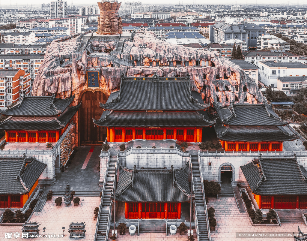 航拍东林寺