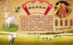 靖远羊羔肉背景墙PSD模板下载