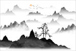 水墨山