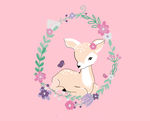小鹿与花环