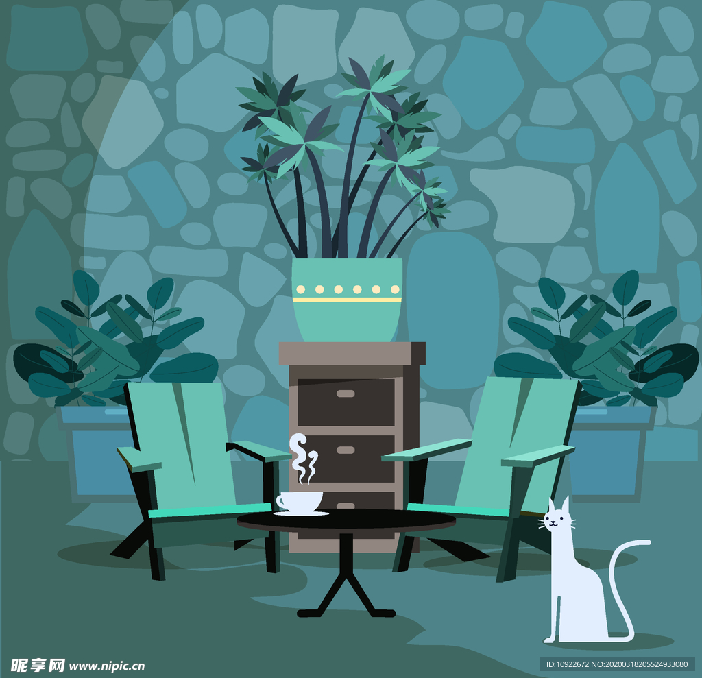 创意客厅和 白猫设计