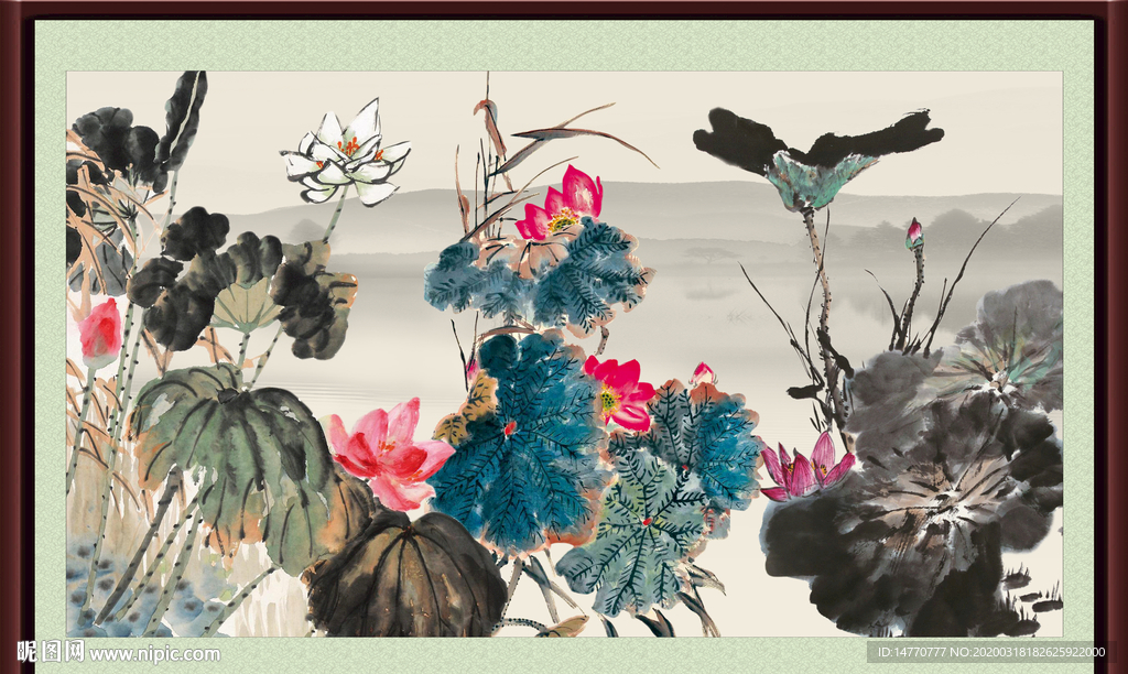 国画荷花