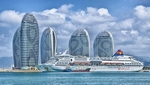 邮轮高楼旅游摄影