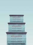 浅蓝色渐变建筑
