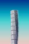 蓝色渐变螺旋建筑