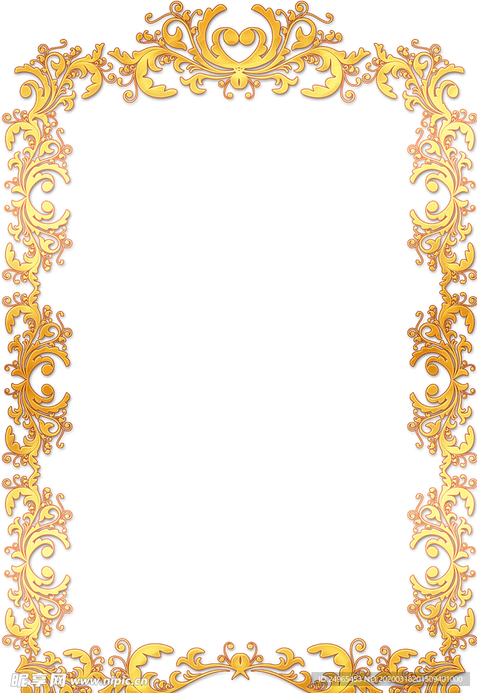 金色花纹边框