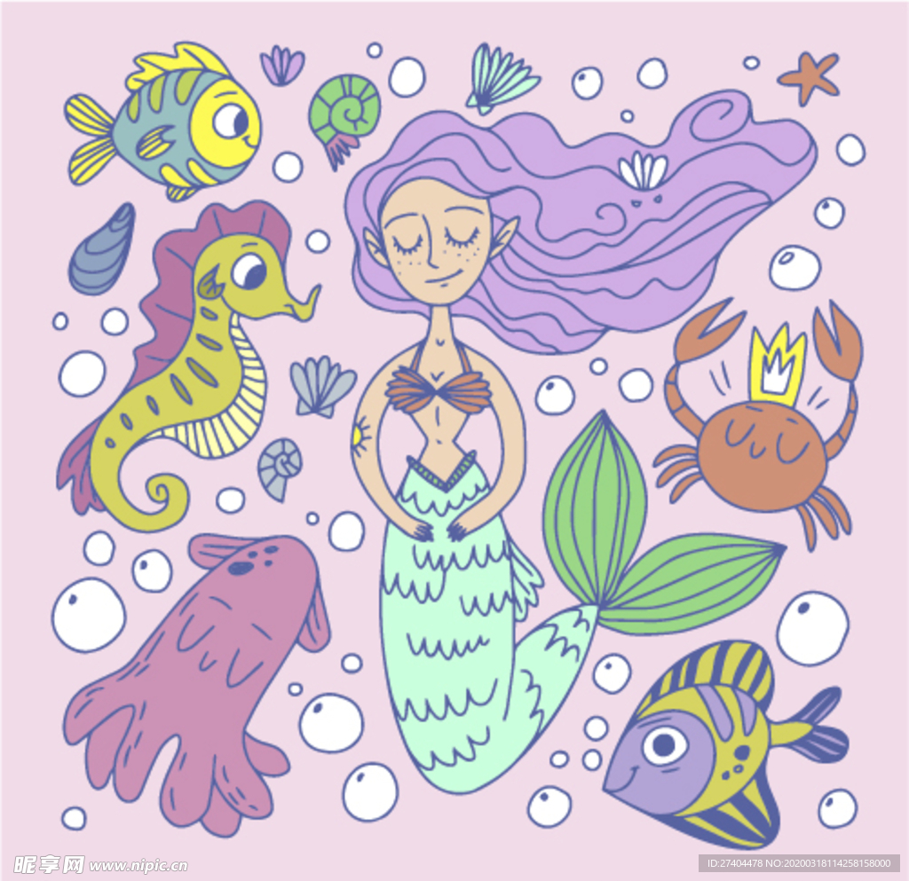 美人鱼和海洋动物