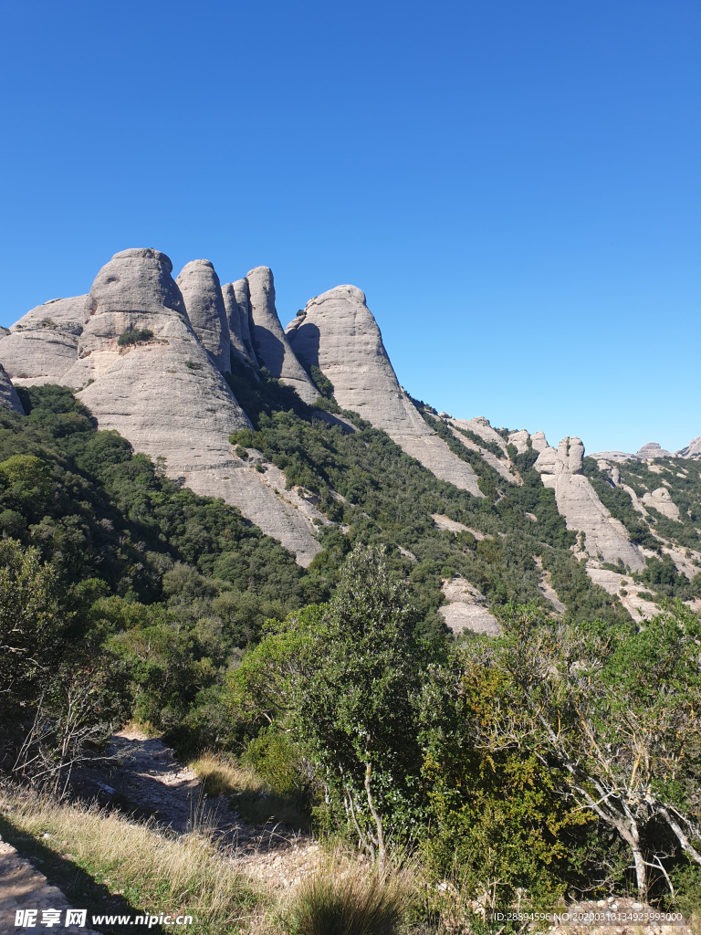 高山 天空 景观 蓝色