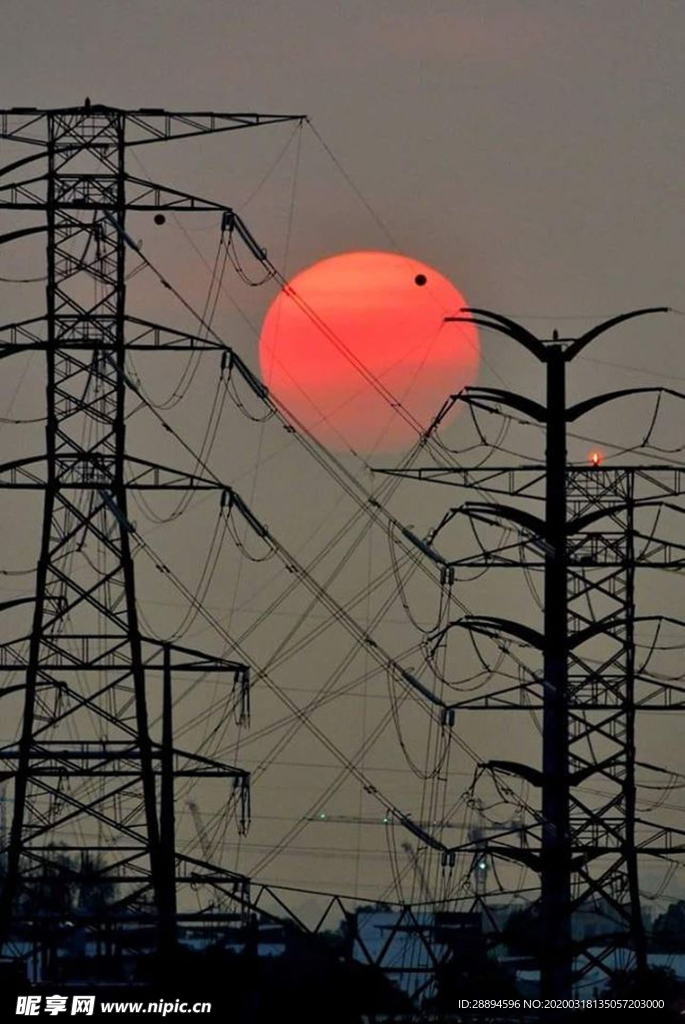 太阳 电缆 能源 日落 天空