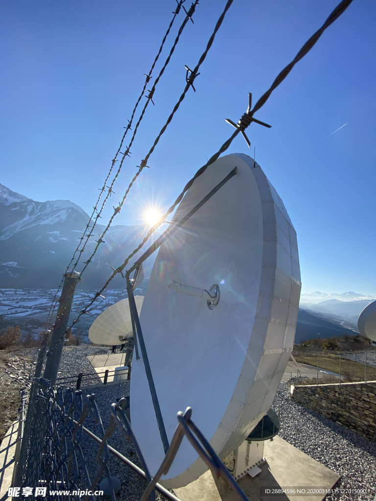 卫星站 冬天 瑞士