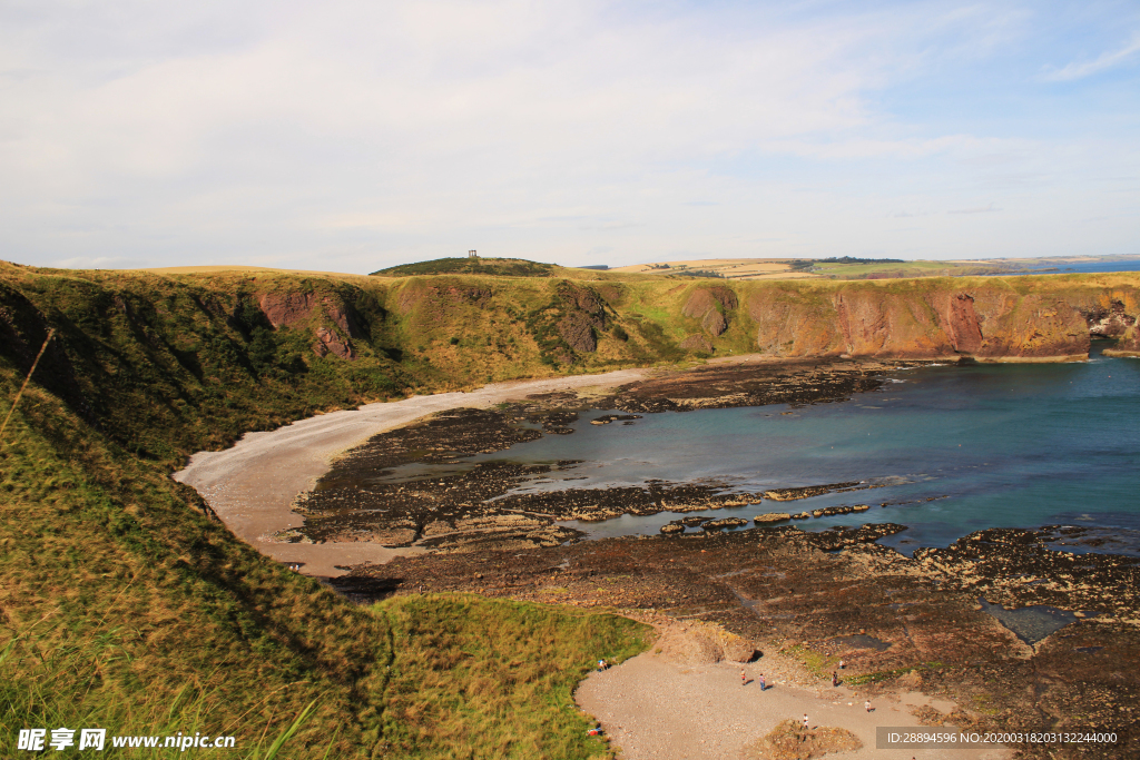 苏格兰 海 水 海岸 景观 岩