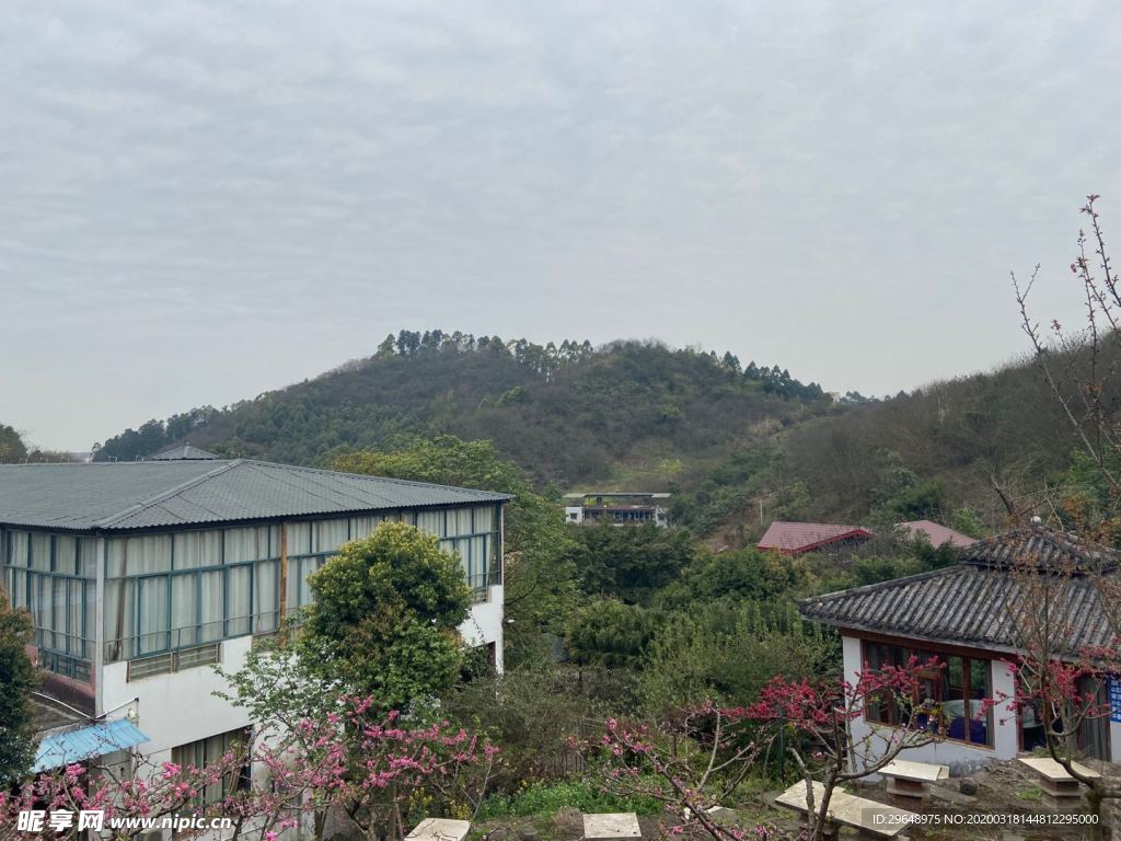 山庄 季节 市郊 郊区 俯瞰