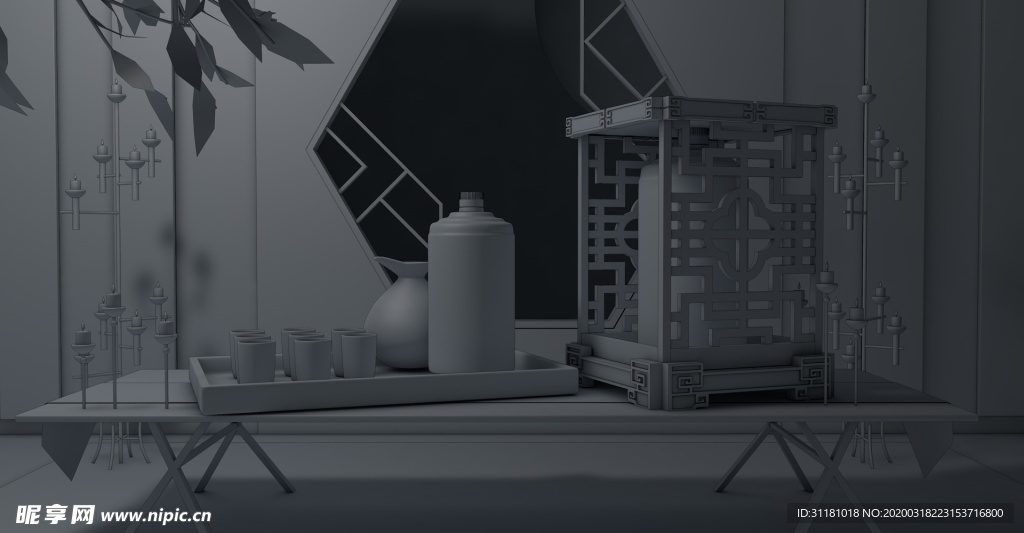 c4d  banner  白膜
