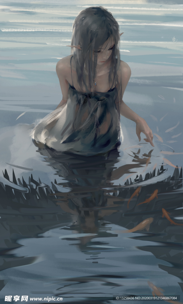 彩色动漫人物插画背景