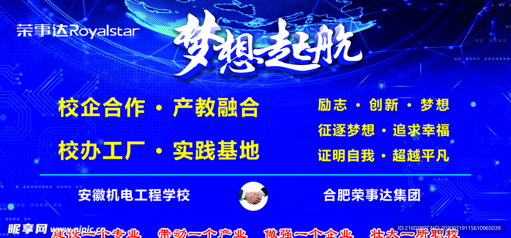 梦想起航企业展板