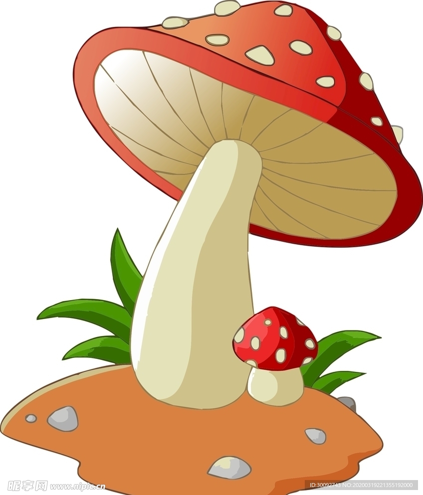 卡通 可爱 红色蘑菇