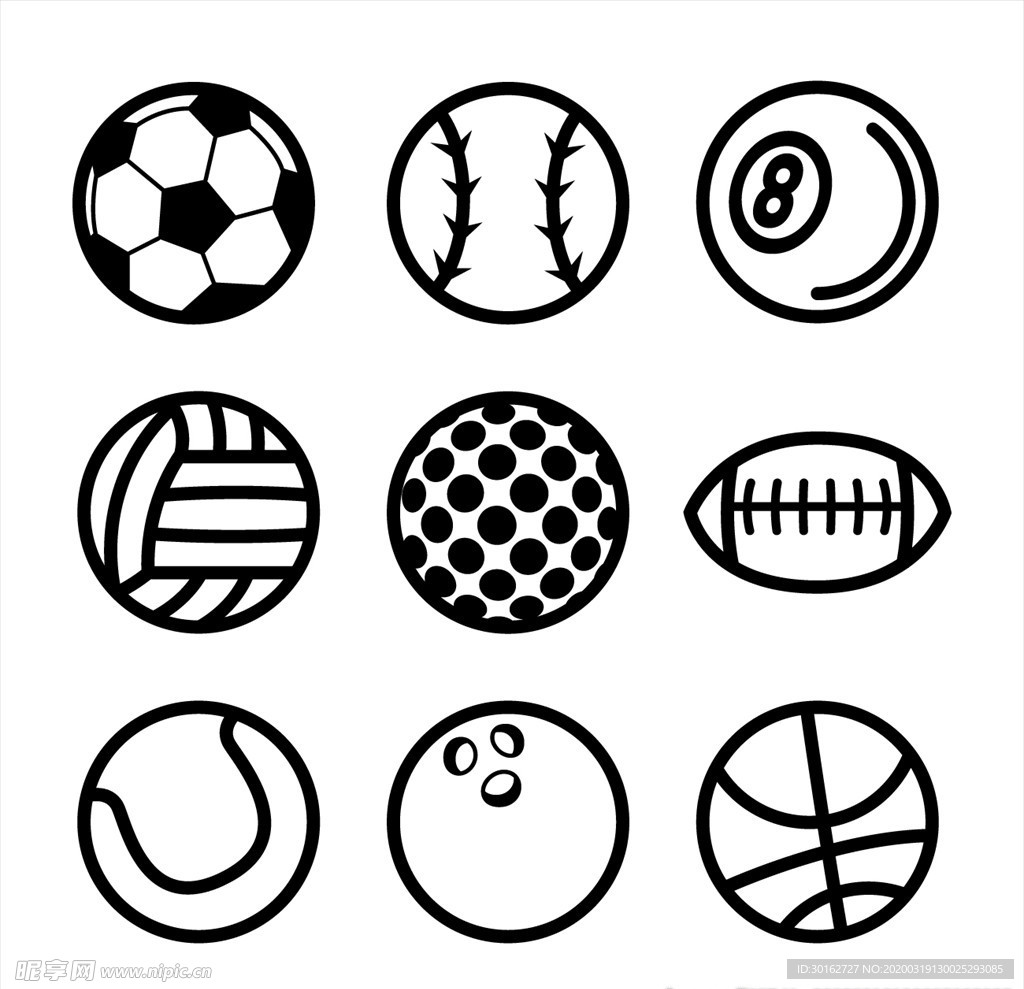 球类图标icon设计