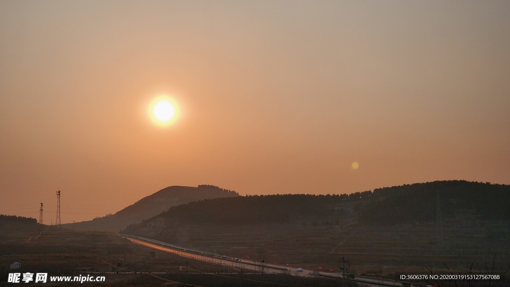 落日 夕阳 黄昏 远山 思念