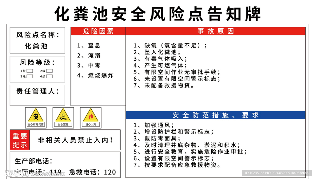 化粪池告知牌