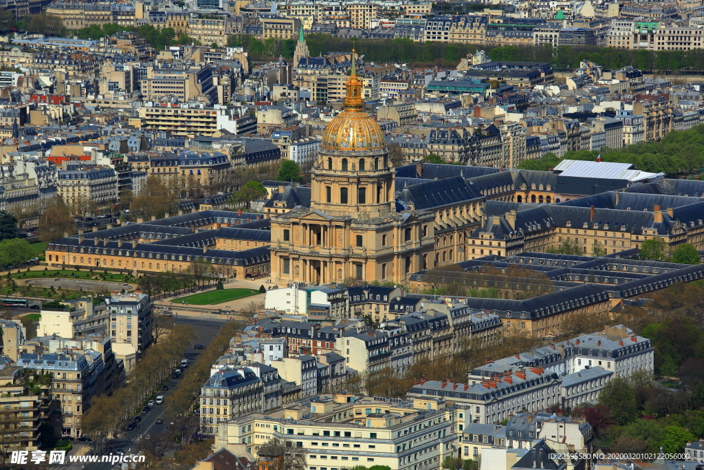 俯瞰巴黎荣军院
