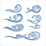 复古抽象海浪矢量素材
