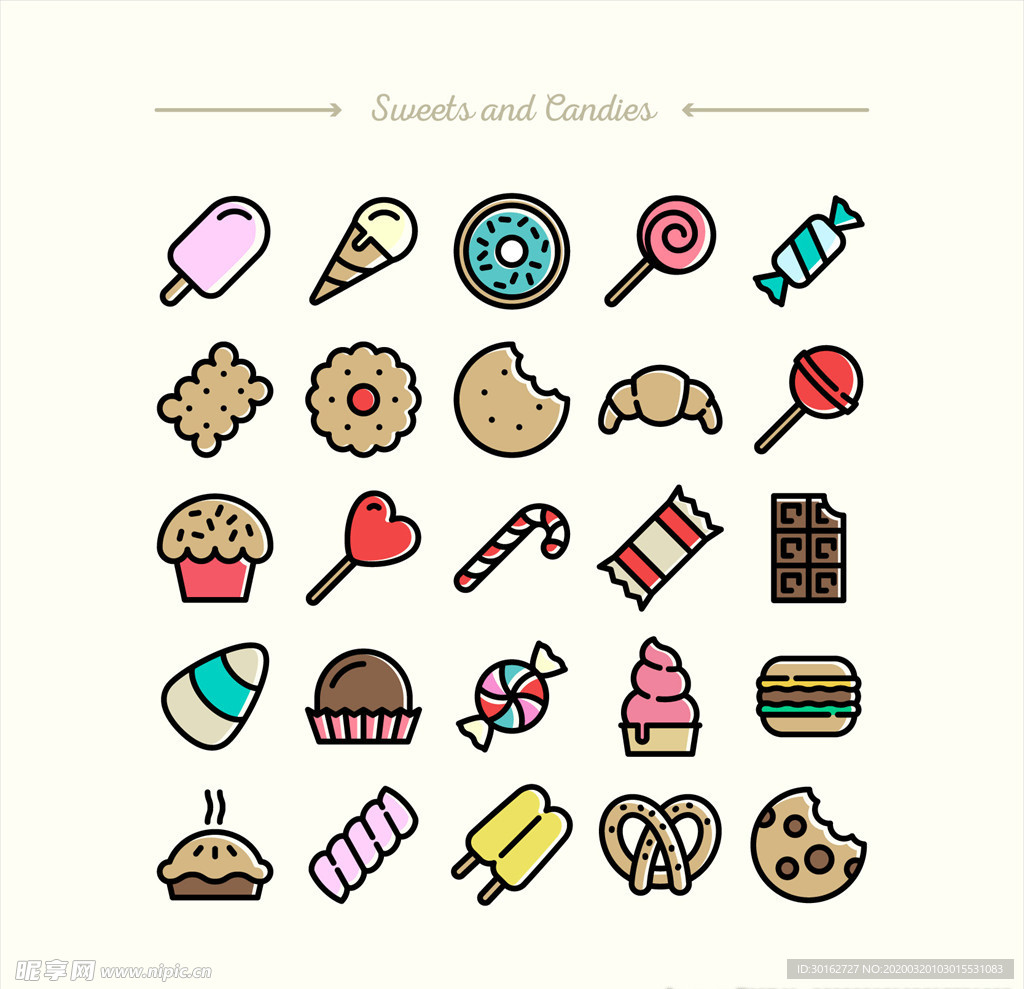 可爱卡通糖果icon图标