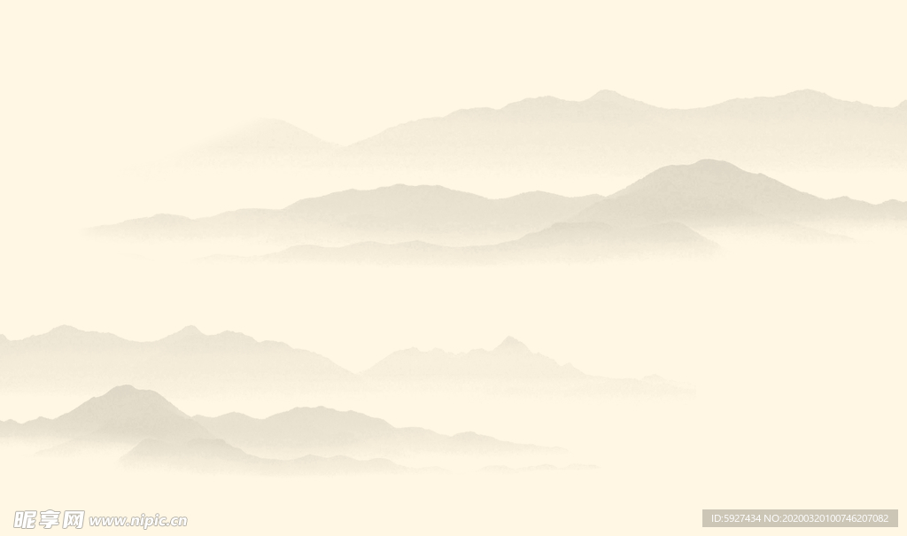 水墨山