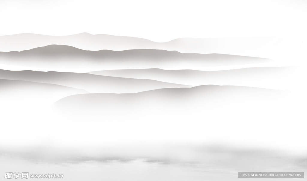 水墨山