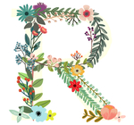 创意矢量手绘花卉字母